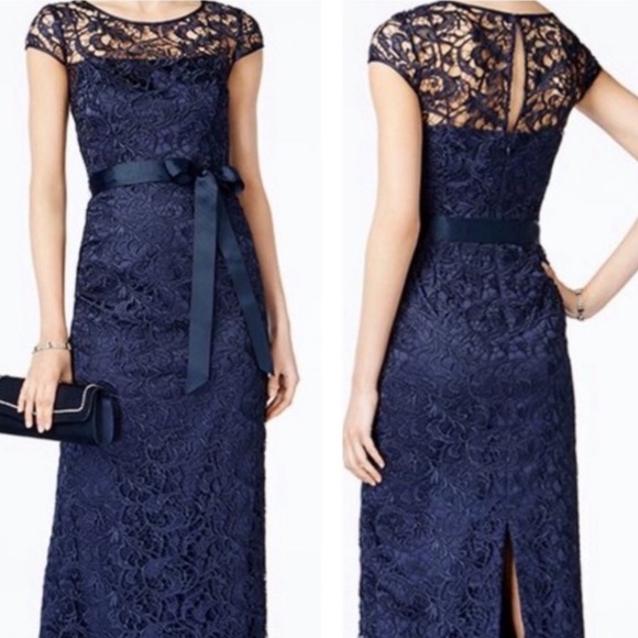 (707) ADRIANNA PAPELL NAVY BLUE DRESS - Picture 3 of 12